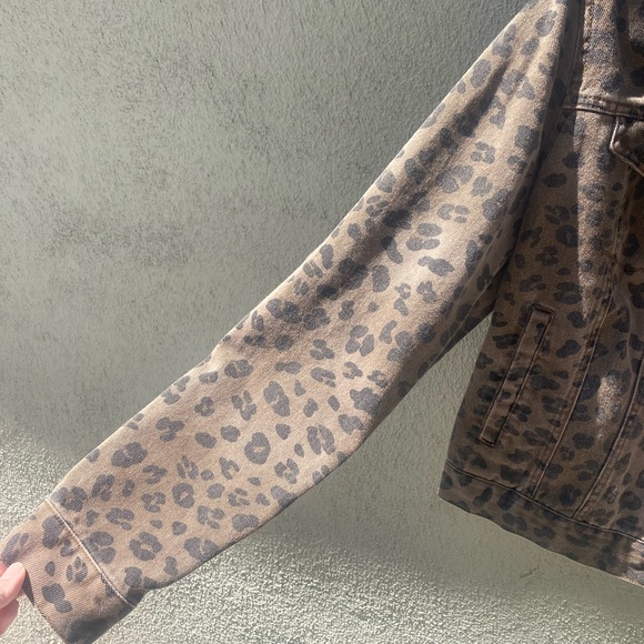 Brown & black Cheetah print denim jacket - Picture 2 of 2
